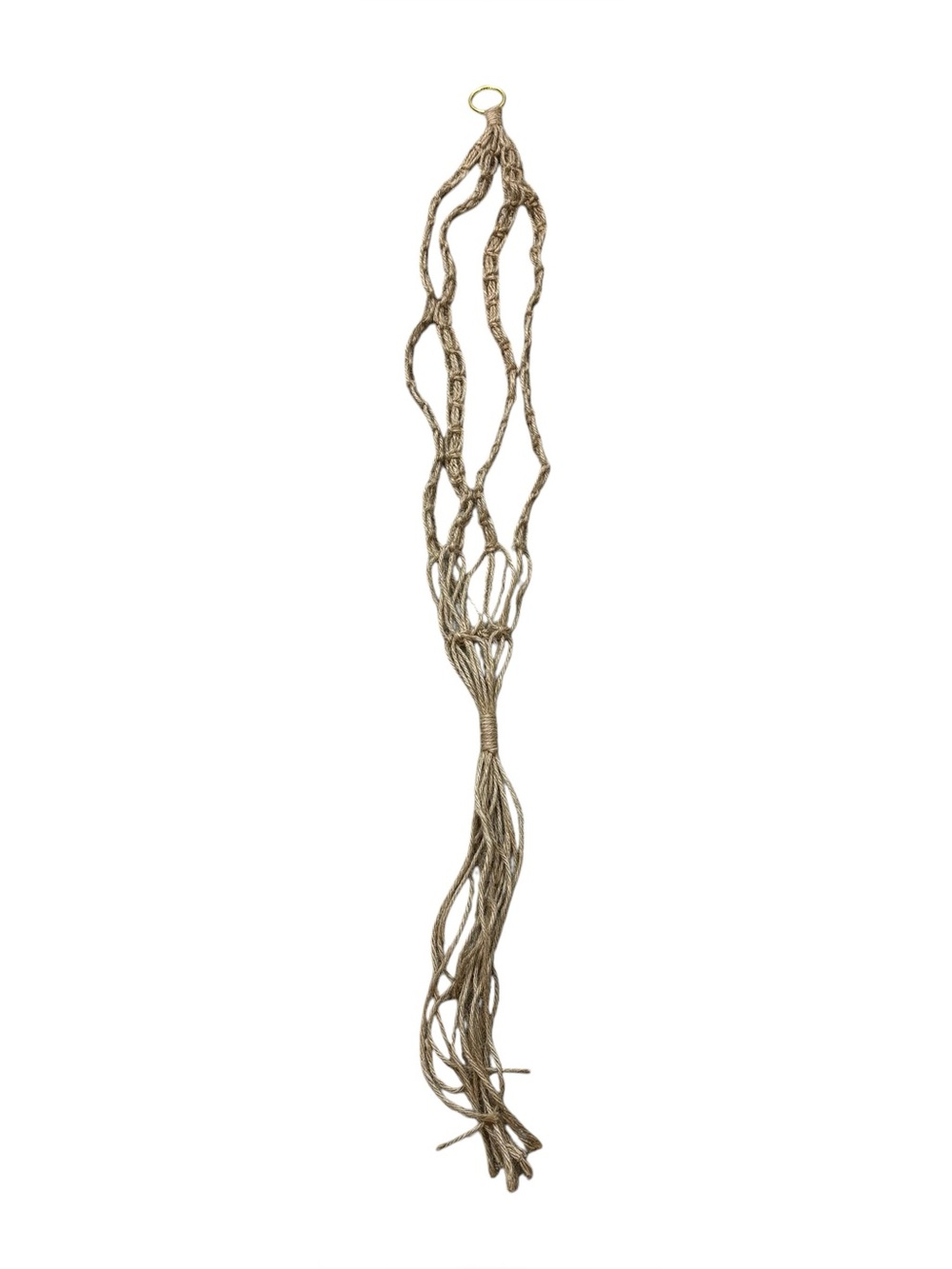 New without Tags Macrame Jute Plant Holder with Gold Hardware